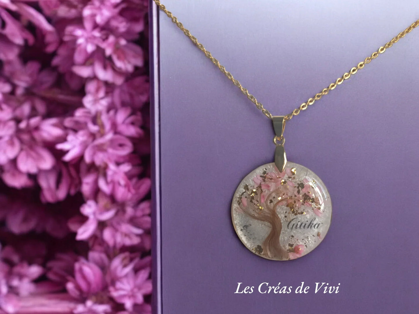 Collier Arbre de Vie Personnalisé – Bijou Souvenir Cheveux & Lait Maternel