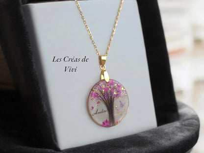 Collier Arbre de Vie Personnalisé – Bijou Souvenir Cheveux & Lait Maternel