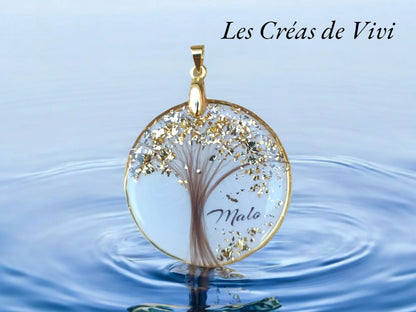 Collier Arbre de Vie Personnalisé – Bijou Souvenir Cheveux & Lait Maternel