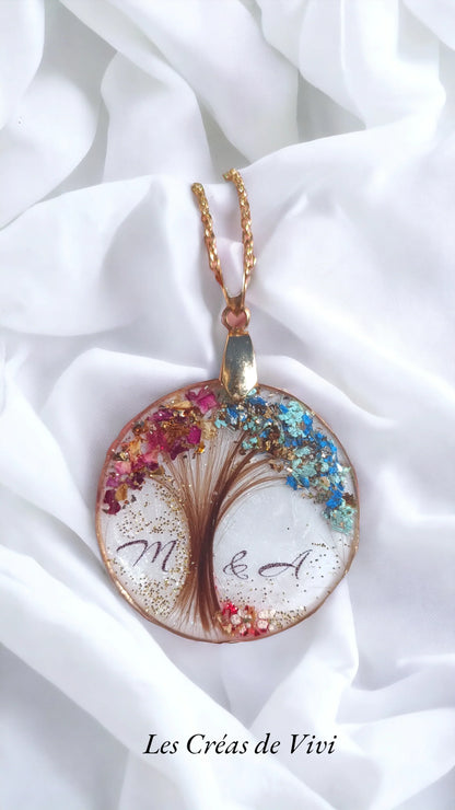 Collier Arbre de Vie Personnalisé – Bijou Souvenir Cheveux & Lait Maternel