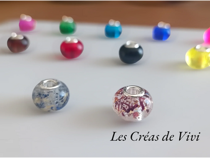 Bracelet en cuir avec perle en résine personnalisée – Mèche de cheveux intégrée