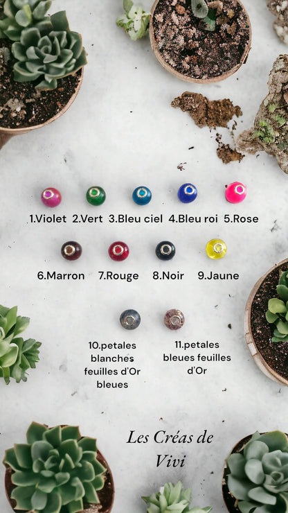 Bracelet en cuir avec perle en résine personnalisée – Mèche de cheveux intégrée