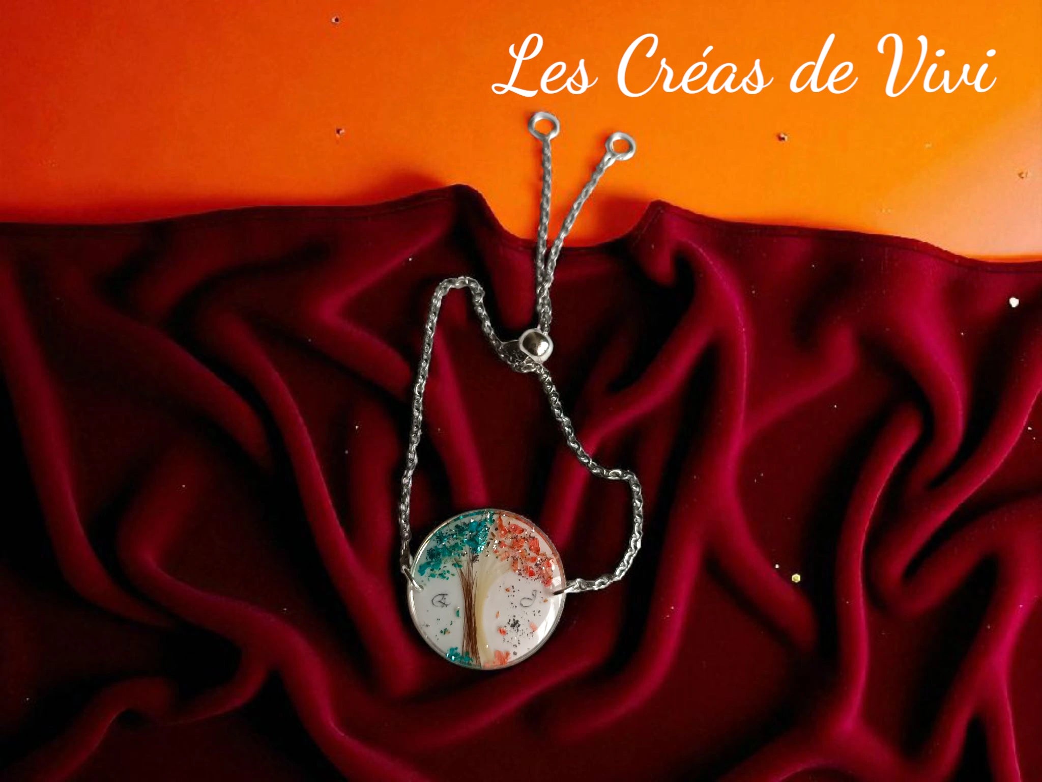 Bracelet chaîne "Arbre de Vie" personnalisé – Mèche de cheveux & fleurs