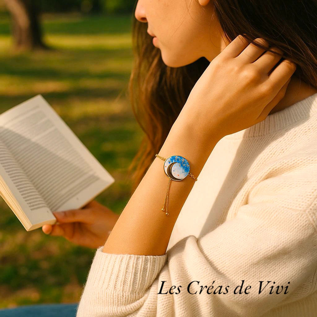 Bracelet chaîne "Arbre de Vie" personnalisé – Mèche de cheveux & fleurs