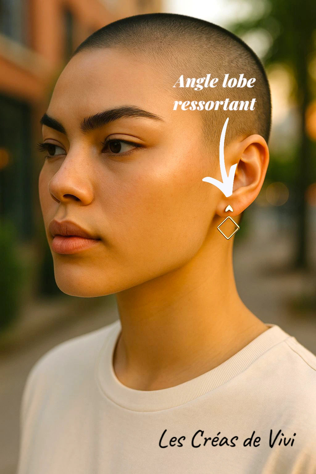Boucles d’oreilles carrées en résine – Mèche de cheveux personnalisée