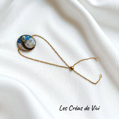 Bracelet chaîne "Arbre de Vie" personnalisé – Mèche de cheveux & fleurs