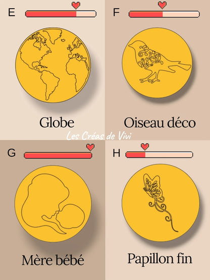 Pendentif souvenir unique : 19 motifs + 1 modèle personnalisable personnalisé