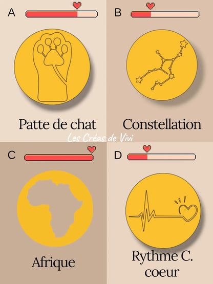 Pendentif souvenir unique : 19 motifs + 1 modèle personnalisable personnalisé