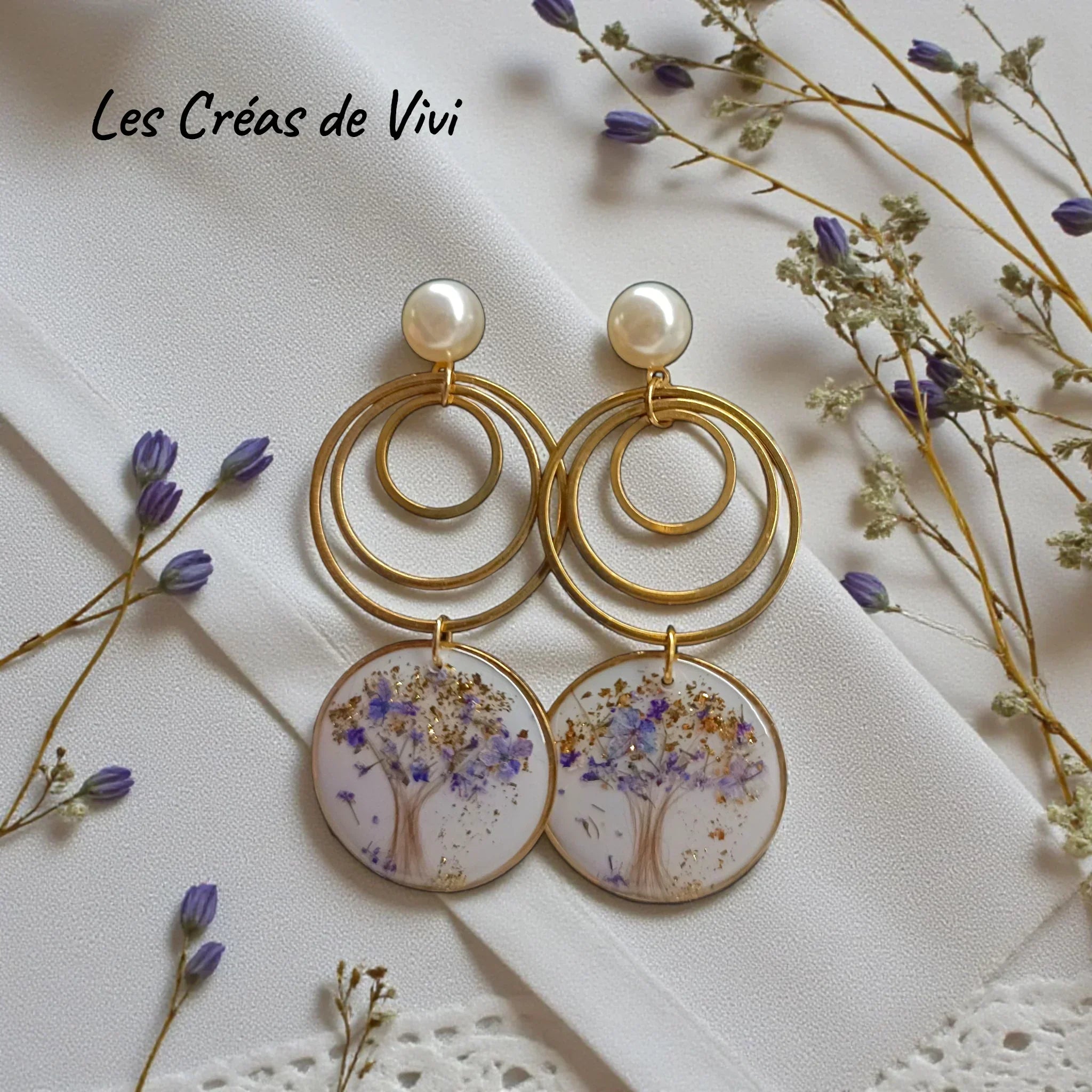Boucles d’oreilles personnalisables avec mèche de cheveux