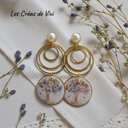 Boucles d’oreilles personnalisables avec mèche de cheveux personnalisé