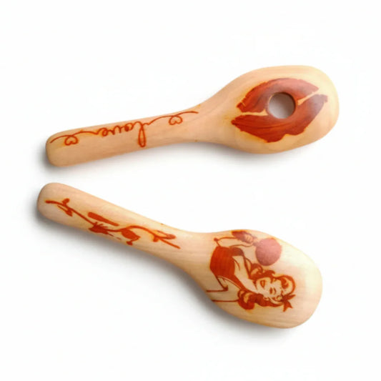 Couverts à salade “Bois & Burn Art”