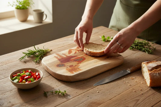 Planche en bois “Montagnes & Forêt”