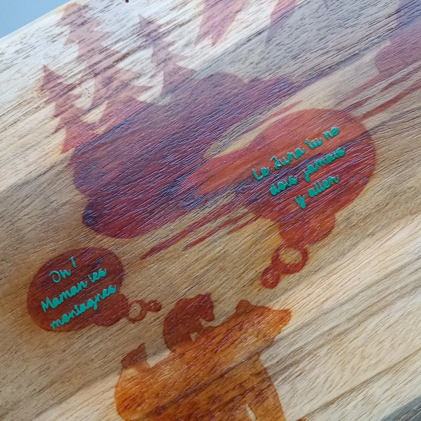 Planche en bois “Montagnes & Forêt”