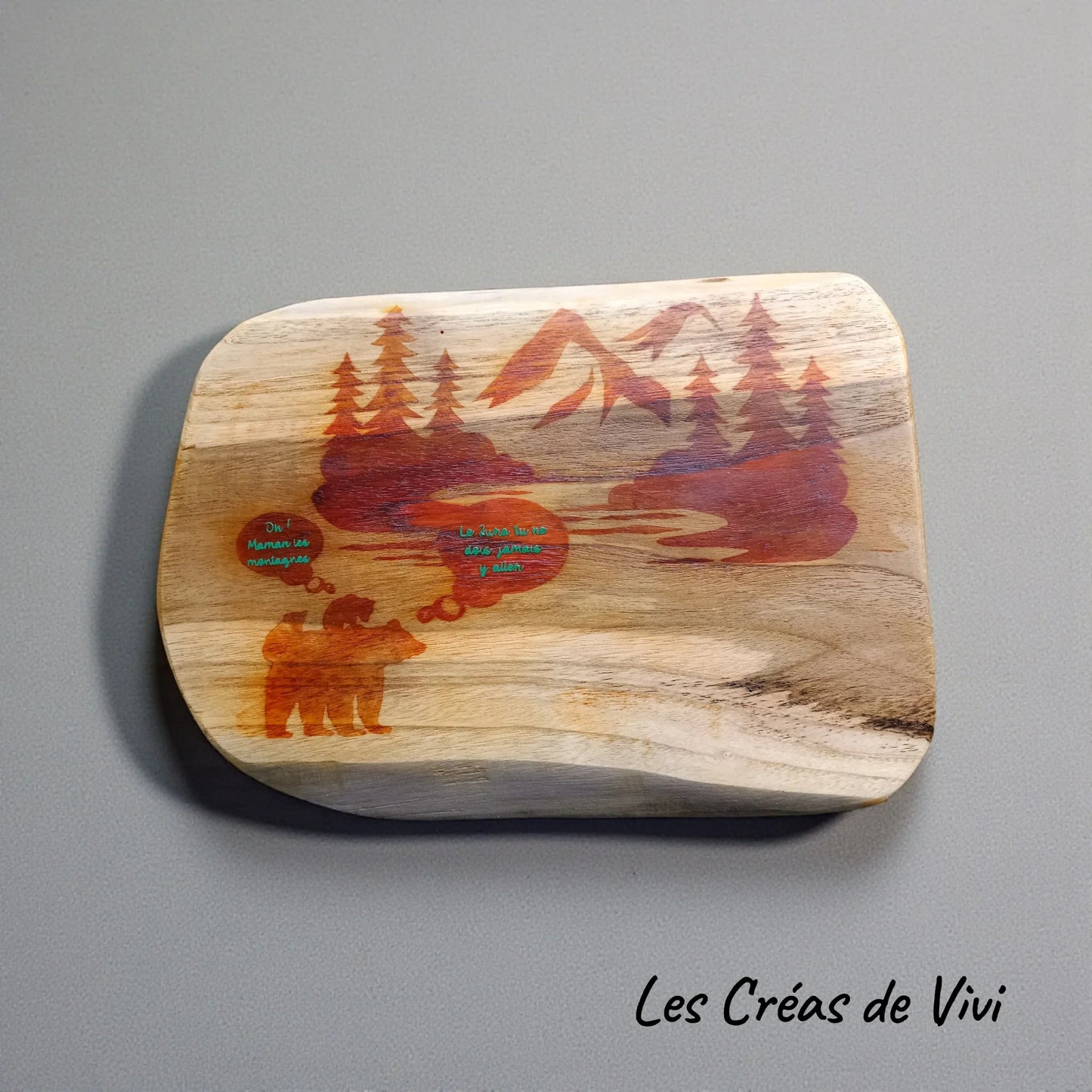 Planche en bois “Montagnes & Forêt”