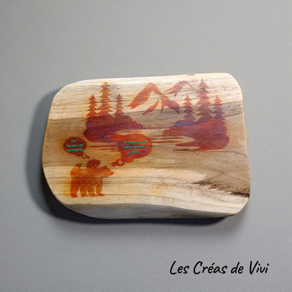 Planche en bois “Montagnes & Forêt”