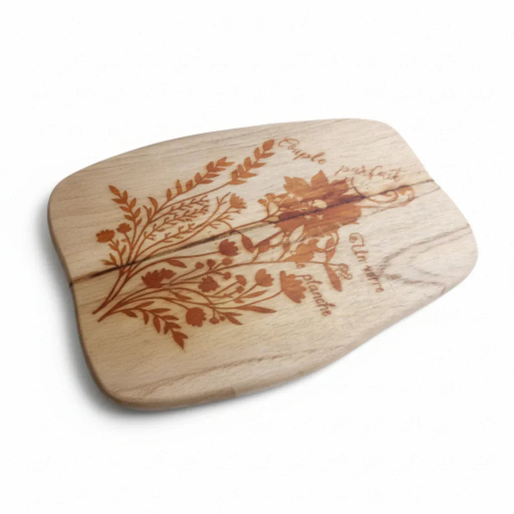 Planche en Bois  Livre Ouvert Floral