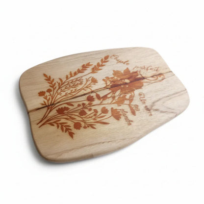 Planche en Bois  Livre Ouvert Floral