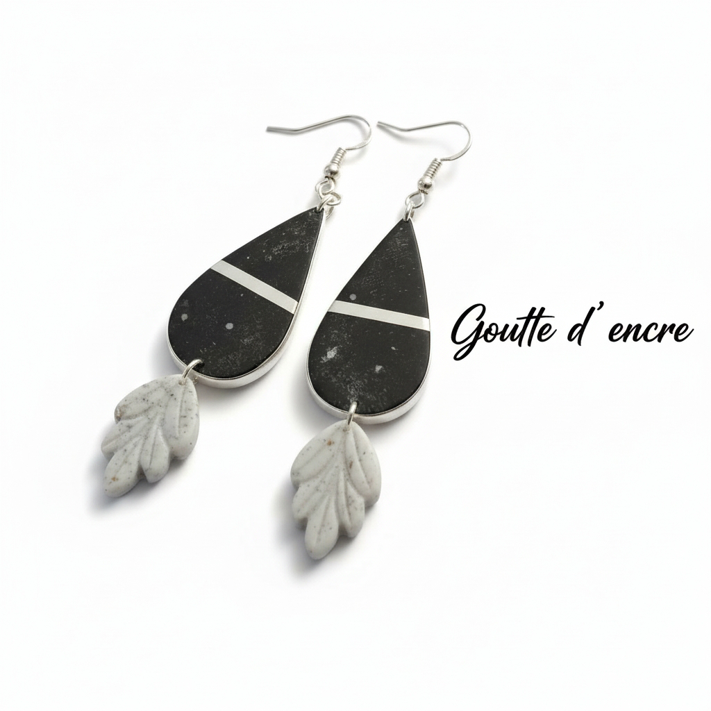 Collection “Poésie Minérale” – boucles d’oreilles artisanales