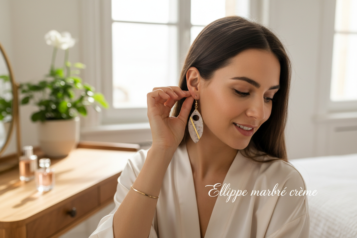 Collection “Poésie Minérale” – boucles d’oreilles artisanales