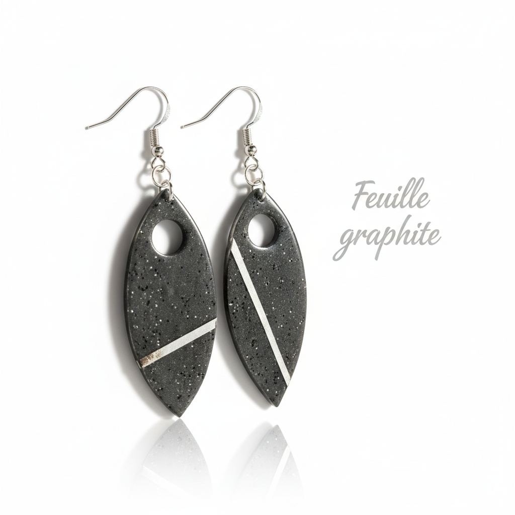 Collection “Poésie Minérale” – boucles d’oreilles artisanales