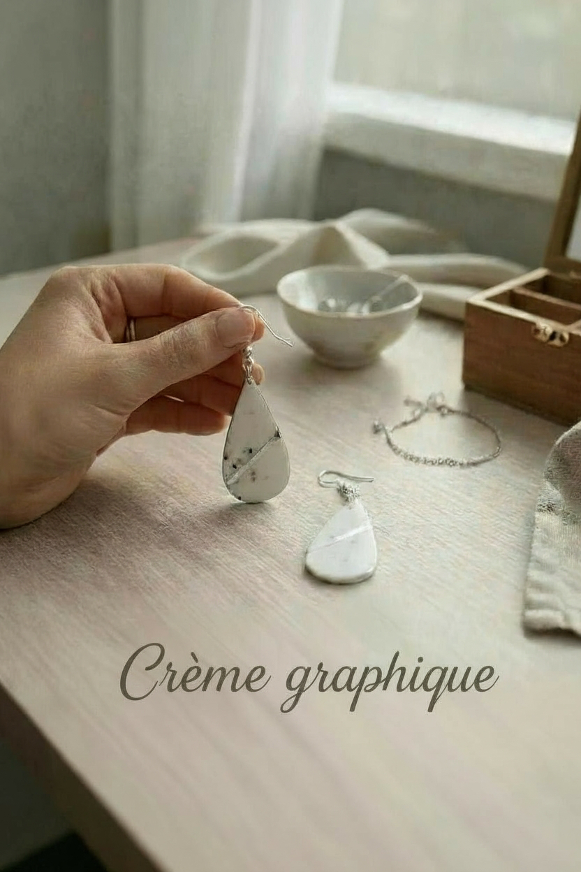 Collection “Poésie Minérale” – boucles d’oreilles artisanales