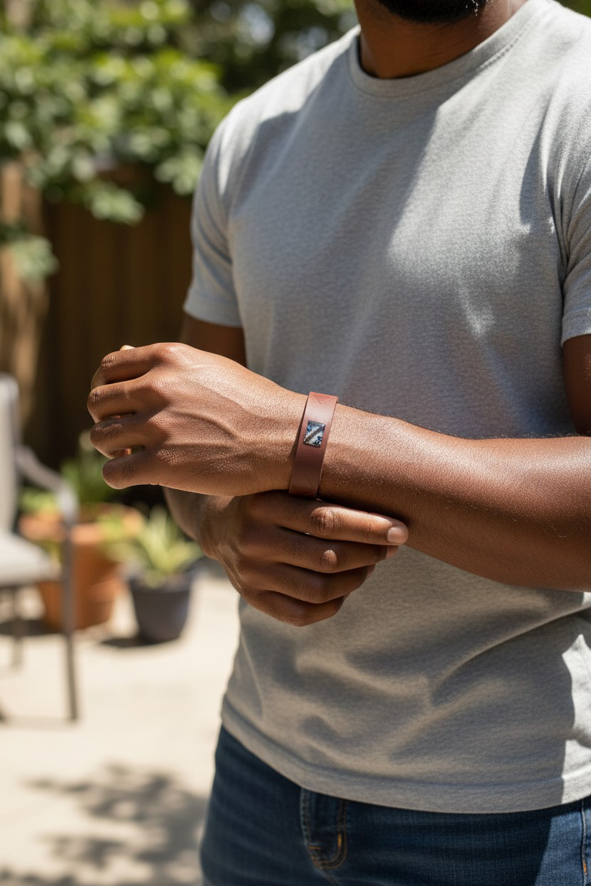 Bracelet en Cuir Personnalisé – Motif Gravé & Résine – Les Créas de Vivi