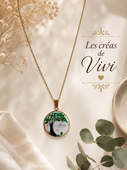 Collier Arbre de Vie Personnalisé – Bijou Souvenir Cheveux & Lait Maternel