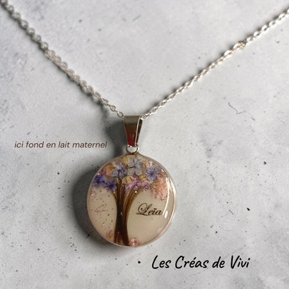 Collier Arbre de Vie Personnalisé – Bijou Souvenir Cheveux & Lait Maternel