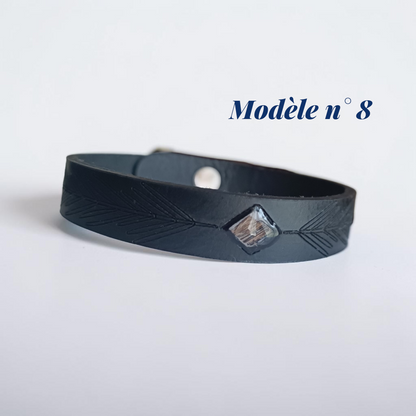 Bracelet en Cuir Personnalisé – Motif Gravé & Résine – Les Créas de Vivi