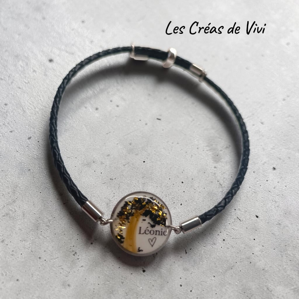 Bracelet Homme Personnalisé avec Cheveux | Arbre de Vie en Résine | Bijou Souvenir Unique | Cadeau Papa, Mari, Fils | Acier Inoxydable